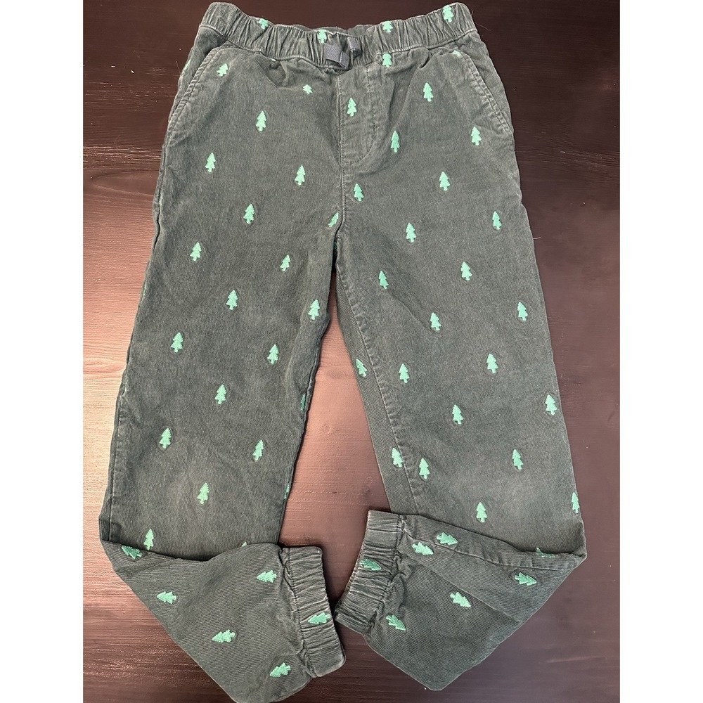 HANNA ANDERSSON Boy's Pull-On CORDS Green Holiday Christmas PANTS 130 *Size 8